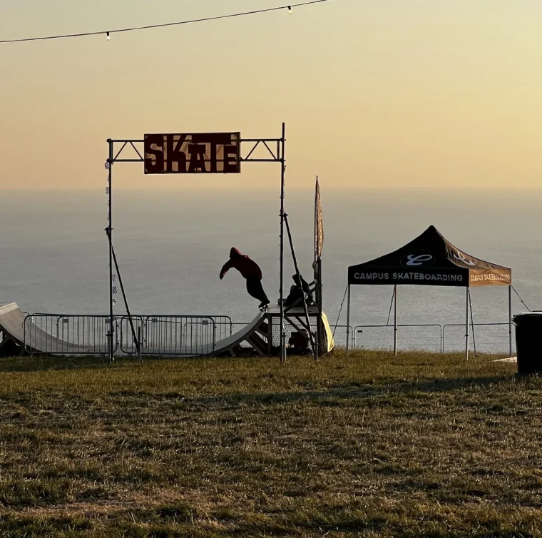 Campus Ramps being used as skate in the sunset